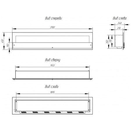 Биокамин Window 1500 Glass burgundy по цене 59 700 руб.