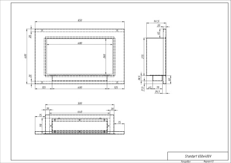 Биокамин "Русский огонь" Стенли 650V встраиваемый по цене 27 400 руб.
